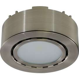 Liteline UCP-LED1-MN Puck Light, 12 VDC, 2 W, 1-Lamp, LED Lamp, 130 Lumens, 3000 K Color Temp, Matte Nickel Fixture