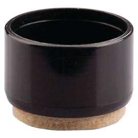 Shepherd Hardware 3934 Furniture Leg Tip with Felt, Round, Plastic, Black, 1-1/4 in Dia