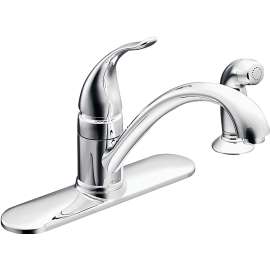 Moen Torrance Series CA87480 Kitchen Faucet, 1.5 gpm, 1-Faucet Handle, Stainless Steel, Chrome Plated, Deck Mounting