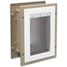 PetSafe HPA11-10918 Pet Door, Aluminum/Plastic, Brown/White