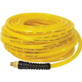 Bostitch PRO-38100 Air Hose, 3/8 in OD, 100 ft L, MNPT, 300 psi Pressure, Polyurethane, Yellow