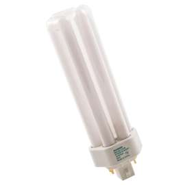 Sylvania 20871 Compact Fluorescent Bulb, 42 W, T4 Lamp, GX24Q-4 Lamp Base, 2670 Lumens, 3500 K Color Temp, White Light