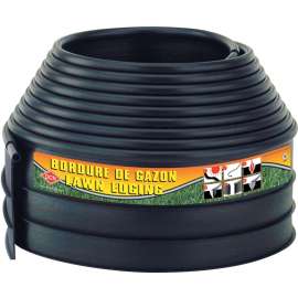 DCN Promo 4000BKNS Lawn Edging, 20 ft L, 4 in H, Polyethylene, Black