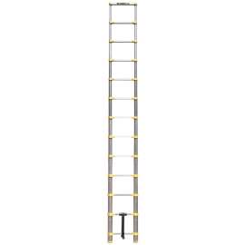 METALTECH E-LAD12T2 Telescopic Ladder, 16 ft H Reach, 250 lb, Aluminum, Yellow