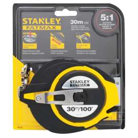 Fatmax 34-132 Long Tape, 100 ft L Blade, 3/8 in W Blade, Steel Blade