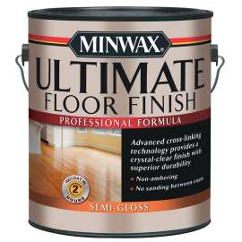 Minwax 131020000 Ultimate Floor Finish Paint, Semi-Gloss, Liquid, Crystal Clear, 1 gal, Can