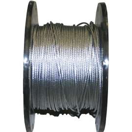 Ben-Mor 80033 Aircraft Cable, 3/32 in Dia, 500 ft L, 920 lb Working Load, Carbon Steel, Galvanized