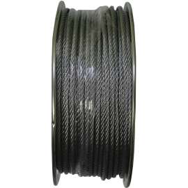 Ben-Mor 82044 Aircraft Cable, 3/16 in Dia, 250 ft L, 4200 lb Working Load, Carbon Steel, Galvanized