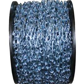 Ben-Mor 51053 Double Loop Chain, #3, 200 ft L, 90 lb Working Load, Steel, Zinc