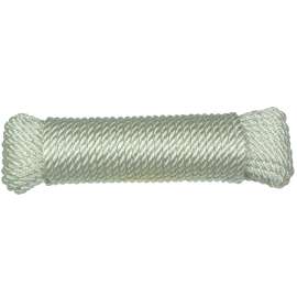 Ben-Mor 60302 Rope, 1/4 in Dia, 100 ft L, Nylon, White, Hank