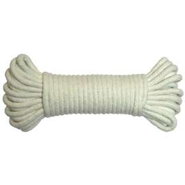 Ben-Mor 60600 Rope, 3/16 in Dia, 50 ft L, Cotton, White, Hank