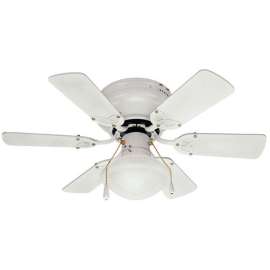 CANARM Twister Series CF3230611S Ceiling Fan, 6-Blade, White Housing, Bleached Oak/White Blade, 30 in Sweep, 3-Speed