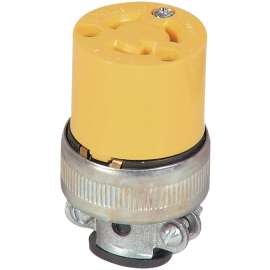 Arrow Hart 2493-BOX Locking Connector, 2 -Pole, 15 A, 125 V, Yellow