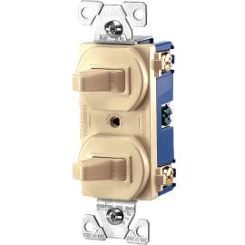 Bussmann 271V-BOX Toggle Switch, 15 A, 120/277 V, SPDT, Lead Wire Terminal, Thermoplastic Housing Material, Ivory