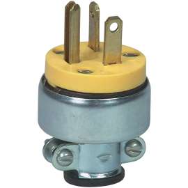 Eaton Wiring Devices 3809-SP Electrical Plug, 2 -Pole, 15 A, 250 V, NEMA: NEMA 5-15P, Yellow