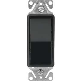 Eaton Wiring Devices 7500 7503BK-SP-C Rocker Switch, 15 A, 120/277 V, 3-Way, Lead Wire Terminal, Black