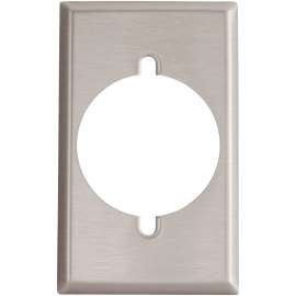EATON 93221-BOX Power Outlet Wallplate, 5-1/4 in L, 3-3/4 in W, 1 -Gang, Stainless Steel, Brushed Satin