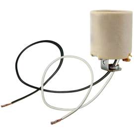 ATRON LA991 Lamp Socket with Leads, 250 V, 660 W, Porcelain Housing Material, White