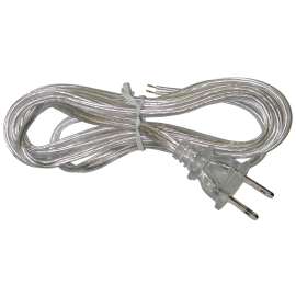 ATRON LA948 Lamp Cord, 18 AWG Wire, 2 -Conductor, 6 ft L, Clear Sheath
