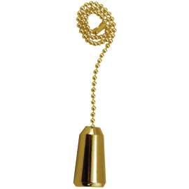 ATRON FA52 Beaded Bell Pull Chain, 12 in L Chain, Brass