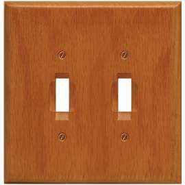 ATRON Traditional 4-430TT Wallplate, 5-1/2 in L, 5-1/2 in W, 2 -Gang, Wood, Honey Oak