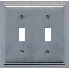 ATRON AZTEC 65TT Wallplate, 5 in L, 5 in W, 2 -Gang, Metal, Satin Nickel