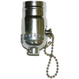 Atron LA848 Pull Chain Socket, 250 V, 250 W, Brass Housing Material
