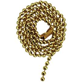 ATRON FA47 Beaded Pull Chain, 24 in L Chain, Brass