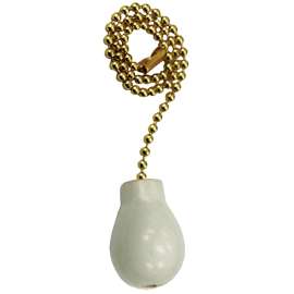 Atron FA63 Beaded Ball Pull Chain, 12 in L Chain, Brass