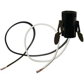 Atron LA840 Socket with Clips, 125 V, 75 W, Black
