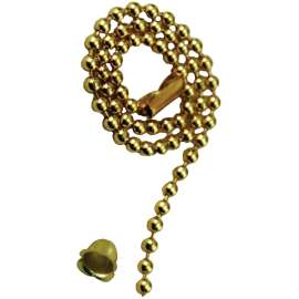 ATRON LA402 Beaded Pull Chain, 12 in L Chain, Brass