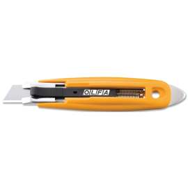 Olfa 1086095 Safety Knife with Tape Slitter, Stainless Steel Blade, Curved, Symmetrical Handle