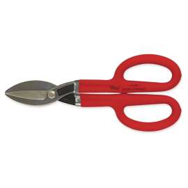 Crescent Wiss A10N Tinner Snip, 11 in OAL, 2-1/2 in L Cut, Curved, Straight Cut, Steel Blade, Red Handle