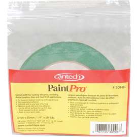 Cantech PaintPro 309 Series 309-06 Masking Tape, 55 m L, 6 mm W, Crepe Paper Backing, Green