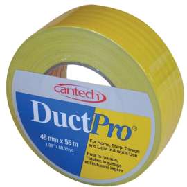 Cantech DUCTPRO 39705 Duct Tape, 55 m L, 48 mm W, Polyethylene Backing, Yellow