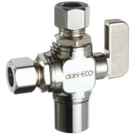 DAHL 511-13-31-31 Ball Valve, 1/2 x 3/8 x 3/8 in Connection, Solder x Compression, Manual Actuator, Brass Body