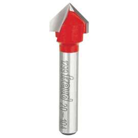 Freud 20-104 Router Bit, 1/2 in Dia Cutter, 1-3/4 in OAL, 1/4 in Dia Shank, 2-Cutter, Carbide