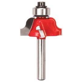 Freud 38-100 Router Bit, 1-1/16 in Dia Cutter, 2-3/16 in OAL, 1/4 in Dia Shank, 4-Cutter, Carbide