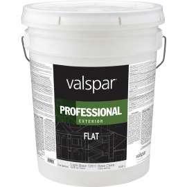 Valspar 12600 Series 126115GAL Latex Paint, Flat, Light Base, 5 gal Pail