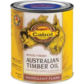 Cabot 142.0019459.005 Water Reducible Australian Timber Oil, 946 ml, Can, Liquid, Mahogany Flame, 250 - 350 sq-ft/gal