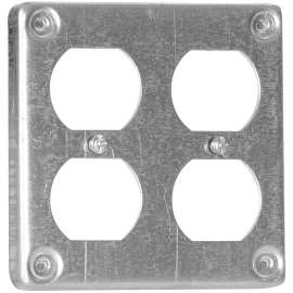 HUBBELL 8371BAR Box Cover, 4 in L, 4 in W, Square, Metal