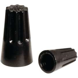 HUBBELL HWCT1M100 Wire Connector, 22 to 18 AWG Wire, Thermoplastic Housing Material, Black
