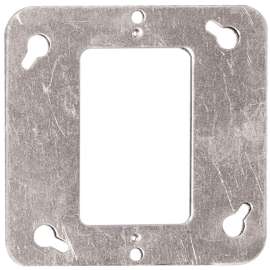 HUBBELL 52C0BAR Box Cover, 4 in L, 4 in W, Square, Metal, Gray, Galvanized