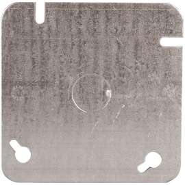 HUBBELL 52C6BAR Box Cover, 4 in L, 4 in W, Square, Metal, Gray