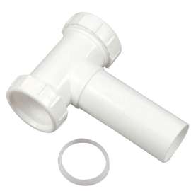 Danco 94012 Center Outlet, 1-1/2 in, Slip-Joint, Plastic, White