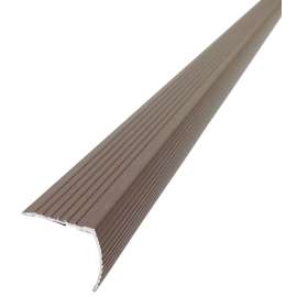 M-D 43311 Fluted Stair Edge, 36 in L, 1.22 in W, Metal, Spice