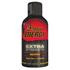5-hour ENERGY 718128 Sugar-Free Energy Drink, Liquid, Berry Flavor, 2 oz Bottle