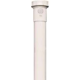 Plumb Pak PP55-12W Pipe Extension Tube, 1-1/2 in, 12 in L, Slip Joint, Polypropylene, White
