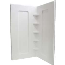 MAAX 102892-000 Wall Set, 38 in W, 72 in H, Acrylic, White, Stud Mounting