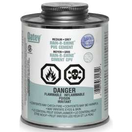 Oatey Rain-R-Shine 31580 Solvent Cement, Gray, 118 mL Can